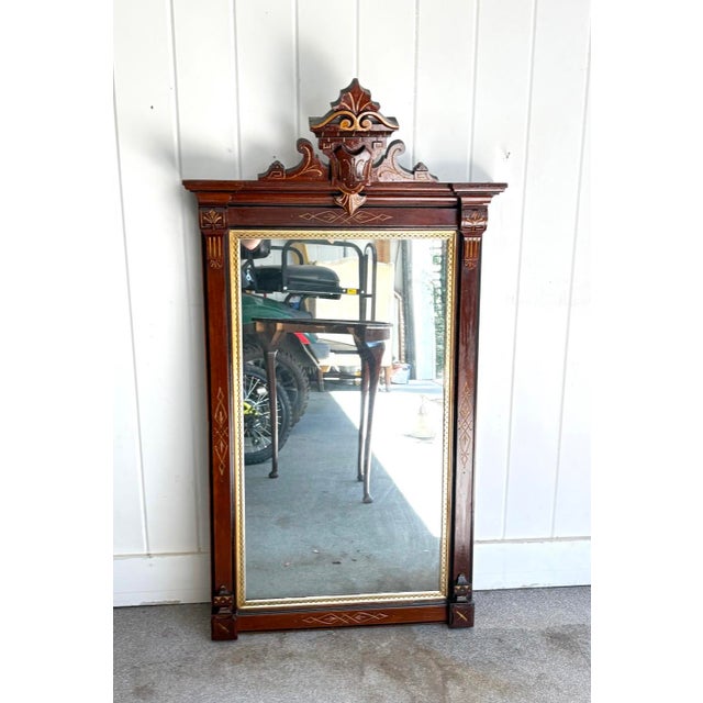 Antique Victorian carved wood/gilt pier mirror. Excellent condition. Measures 52" x 29" including frame.
