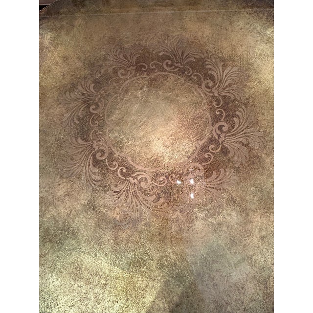 Vintage Reverse Painting on Glass Round Coffee Table For Sale - Image 12 of 13