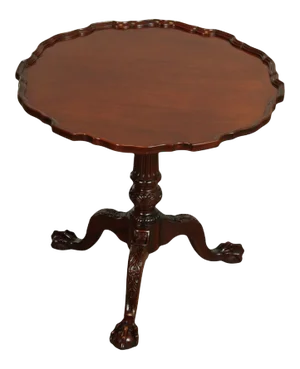 Chippendale Style Carved Mahogany Piecrust Tilt Top Tea Table