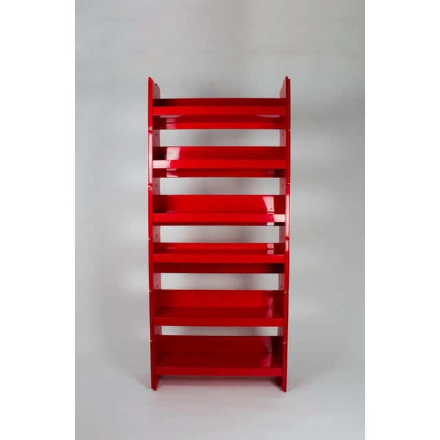 Vintage Jeep Modular Red Plastic Shelving Unit by De Pas, Durbino & Lomazzi for Bonacina, Italy, 1970s, Set of 6, in Good...