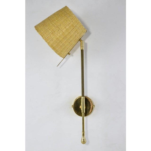 Brass Ancora-W2 Contemporary Polished Brass Wicker Wall Light Sconce Jonathan Amar For Sale - Image 8 of 13