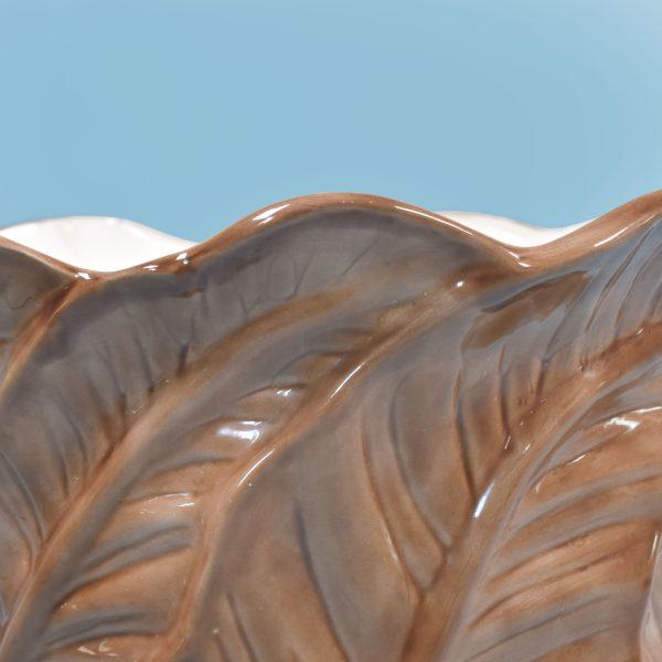 Mid-Century Modern Large 1960s Banana Leaf Ceramic Planter For Sale - Image 3 of 4