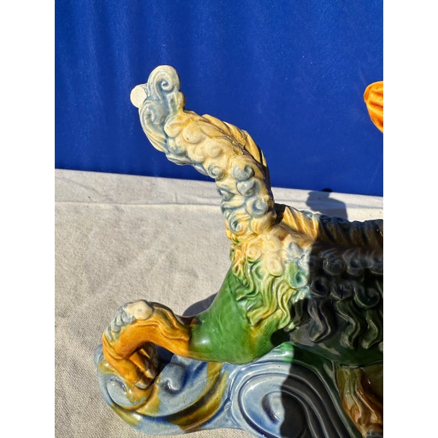 1970s Asian Style Ceramic Foo Dog Sculpture For Sale In Atlanta - Image 6 of 9