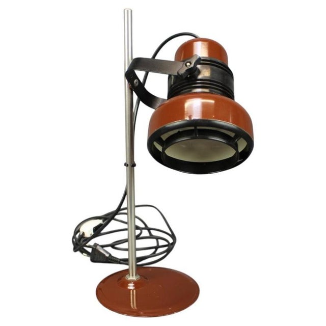 Space Age Hungarian Table Lamp in Brown Enamel, 1970s For Sale - Image 10 of 10