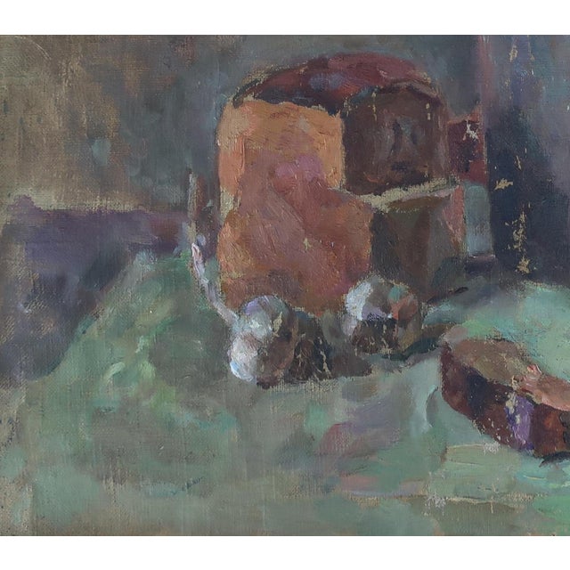 1970s Still-Life Antique Oil Painting Original Soviet Art Ukrainian Artist Sokolovsky 40-47 1970s For Sale - Image 5 of 6