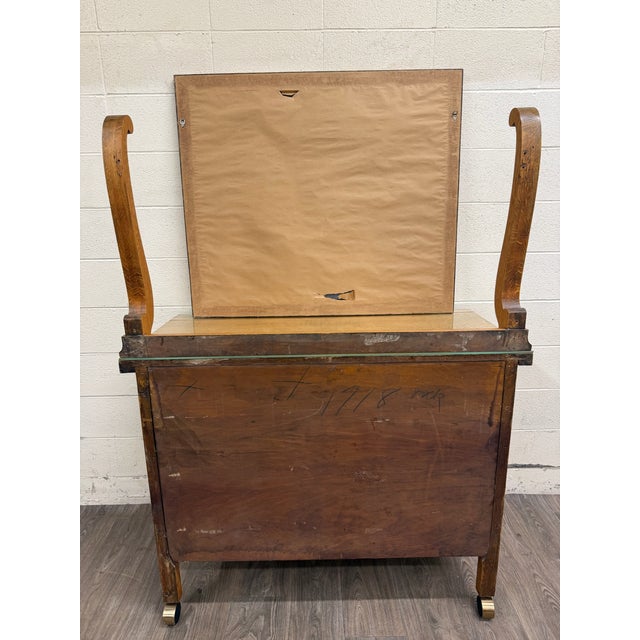 Antique American Empire Revival Oak Lowboy Dresser Chest of Drawers With Mirror For Sale - Image 18 of 18