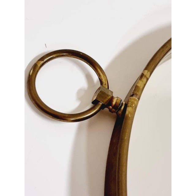 Mid-Century Modern Mirror with Brass Frame, 1890s For Sale - Image 3 of 6