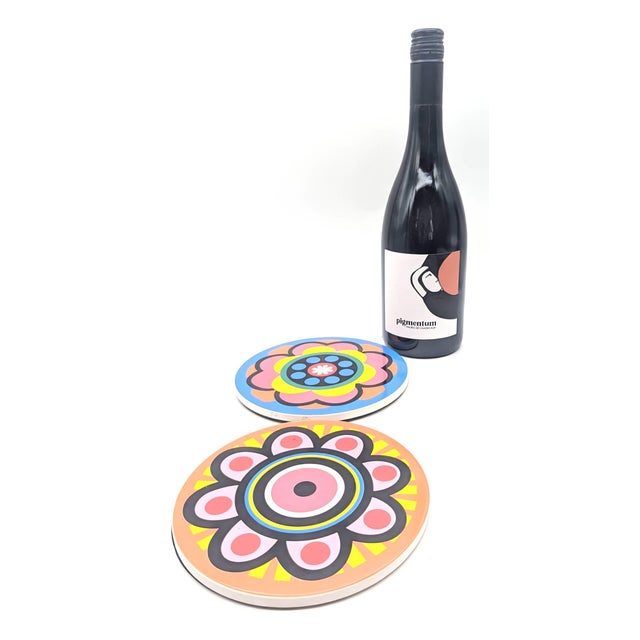 Vintage Ceramic Trivets, a Pair For Sale In Miami - Image 6 of 9