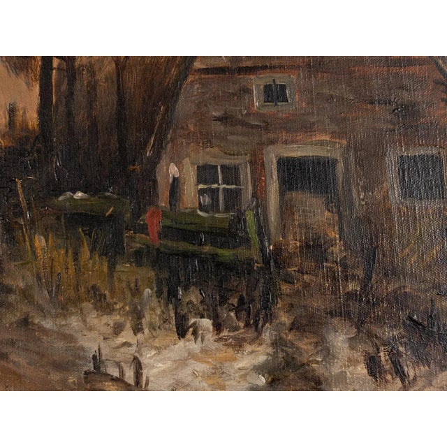 Dorfstrasse in the Sunset, Oil on Canvas, Framed For Sale - Image 4 of 11