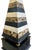 Black 1990s Monumental Tessellated Marble and Brass Obelisk For Sale - Image 8 of 12