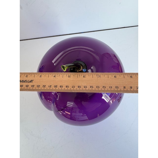 Glass Hand Blown Oversized Glass Plum For Sale - Image 7 of 8