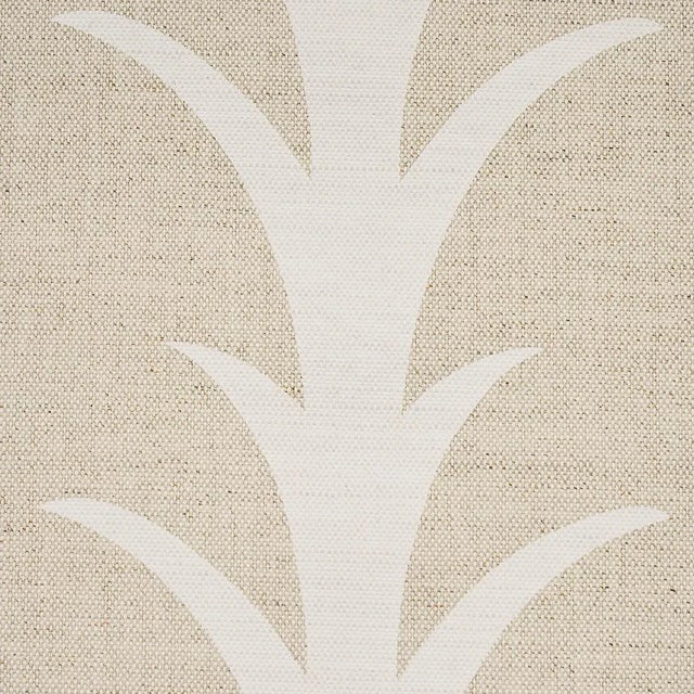 Contemporary Sample - Schumacher X Celerie Kemble Acanthus Stripe Fabric in Natural For Sale - Image 3 of 5