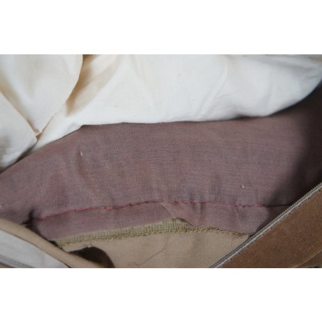 Mid 20th Century French Embroidered Neoclassical Floral Ribbon Down Fill Lumbar Throw Pillow For Sale - Image 6 of 9