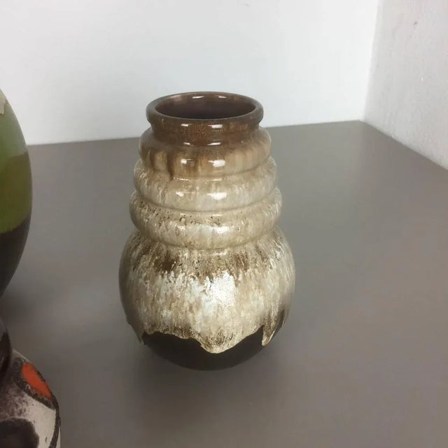 Vintage Pottery Fat Lava Vienna Vases from Scheurich, Germany, Set of 4 For Sale - Image 6 of 11