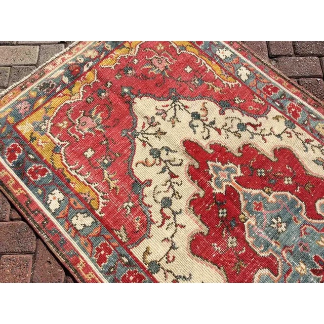 Vintage Hand Knotted Turkish Area Rug - 41" X 94.5" For Sale In Raleigh - Image 6 of 10