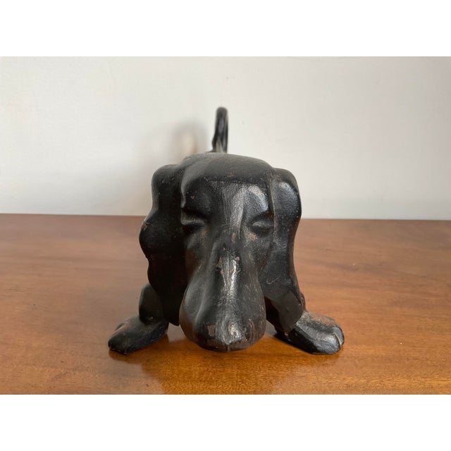 Metal Large Vintage Cast Iron Dachshund Boot Scraper For Sale - Image 7 of 13