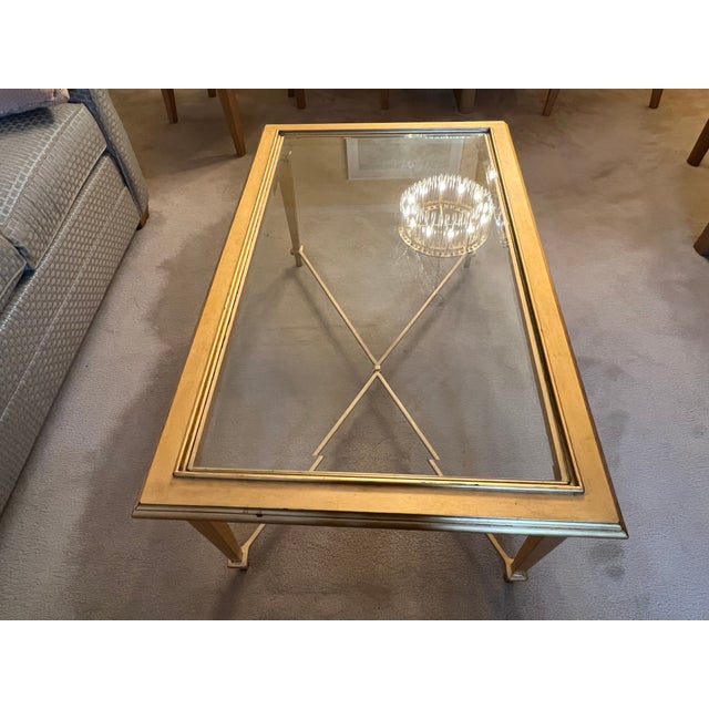 Traditional Scully & Scully Rectangular Gold Leaf Coffee Table Chairish