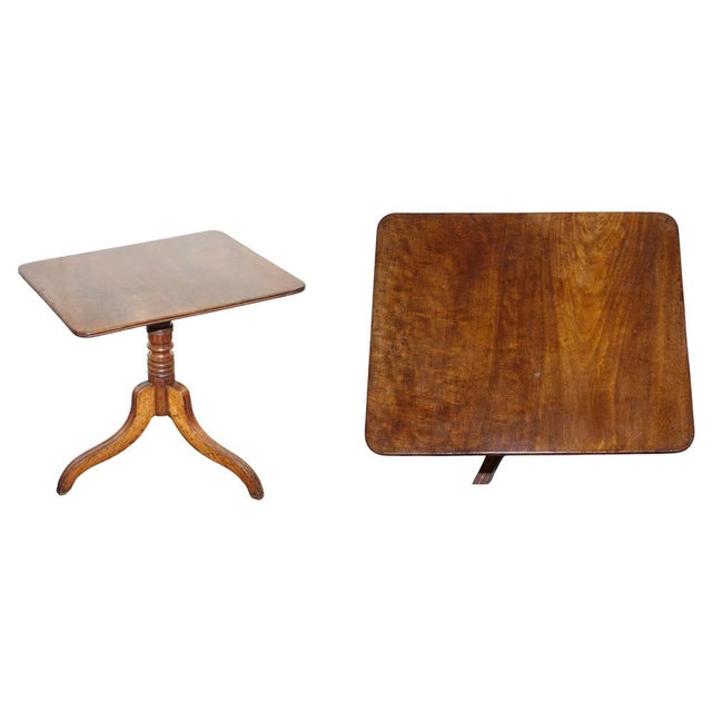 19th Century English Oak Rectangle Tripod Tilt Top Table For Sale - Image 13 of 13