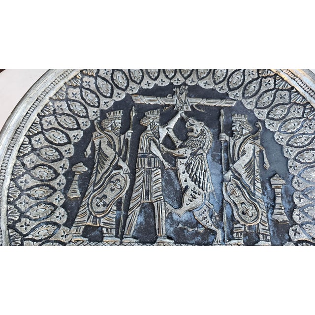 Art Deco Middle Eastern Ghalamzani Technique Plate, 1920s For Sale - Image 3 of 10