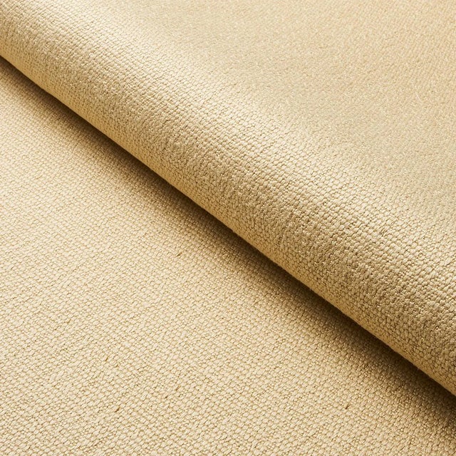 Sample - Schumacher Finn Heavyweight Linen Fabric in Sand For Sale