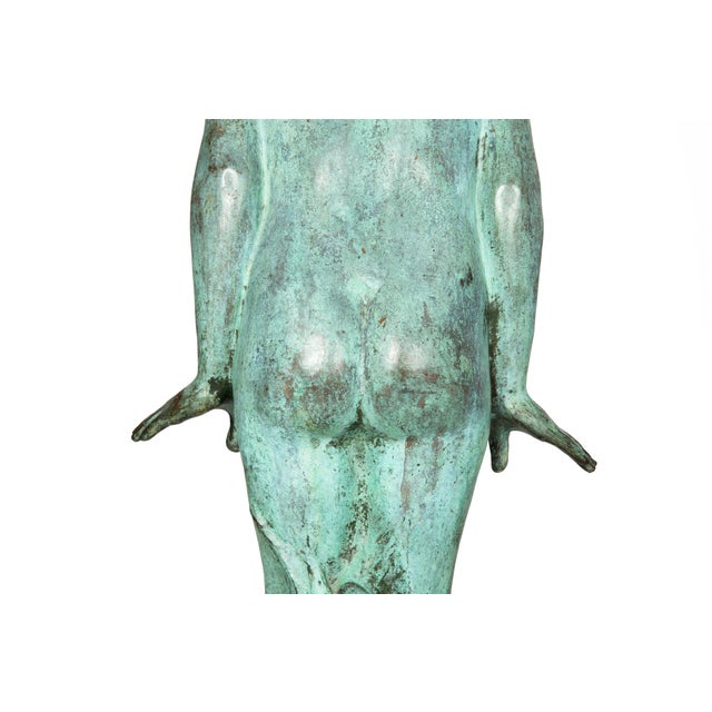 American Art Nouveau Bronze Sculpture of “Wildflower” by Edward Berge For Sale - Image 15 of 18