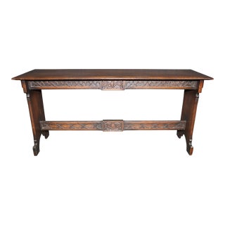 Oak Gothic Console For Sale