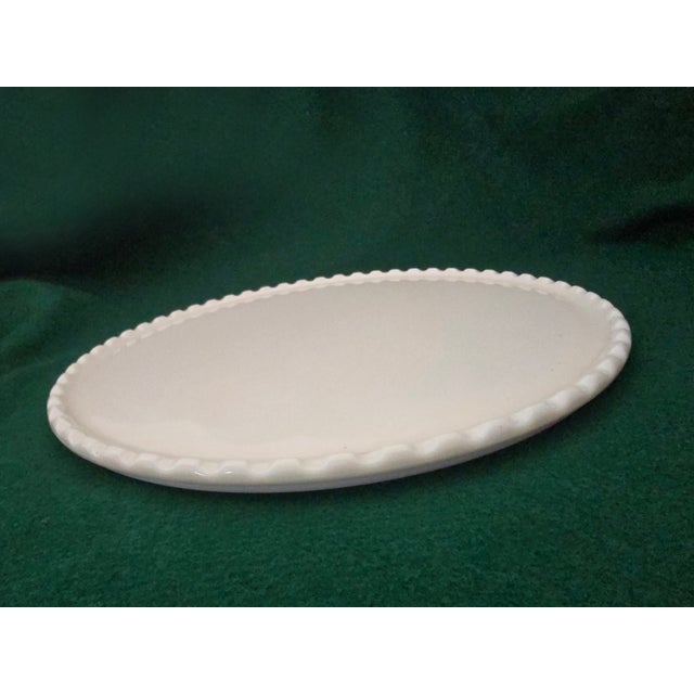 American Set of 3 Antique 1930's Ritter Ivrene Cremax Glass Dentist Trays W/ Scalloped Edge For Sale - Image 3 of 4