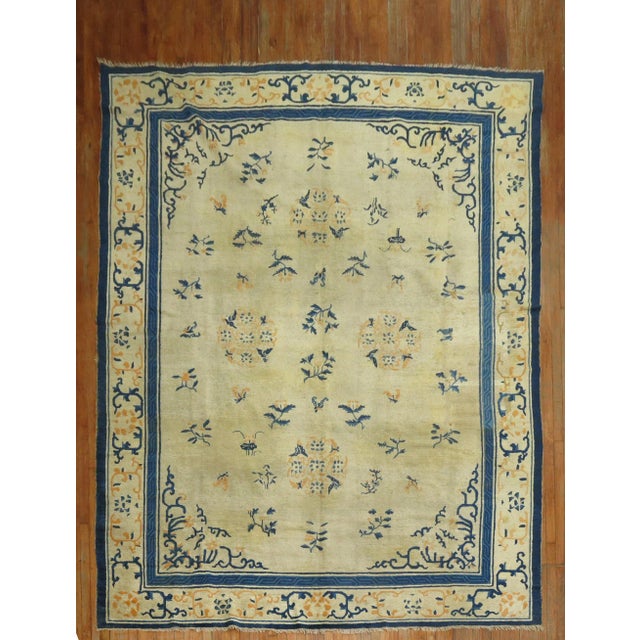 Early 20th Century Orange Pop Chinese Rug , 9'1'' X 11'6'' For Sale - Image 11 of 11