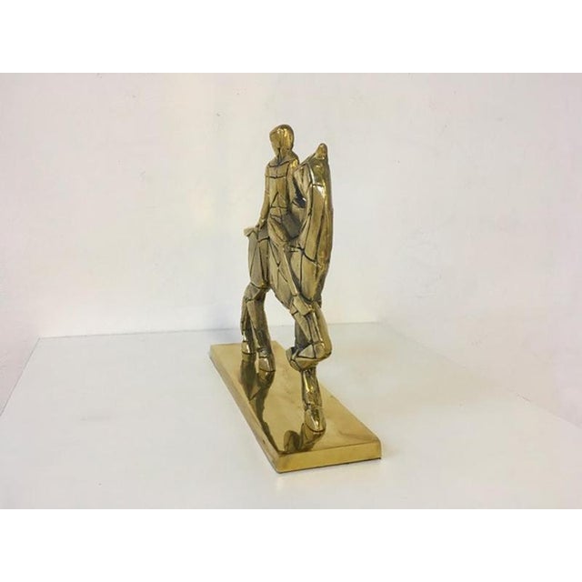 1980s Italian Postmodern Bronze Sculpture of Horse and Rider, 1980 For Sale - Image 5 of 18