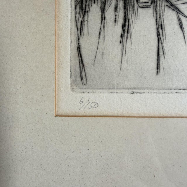 Börje Sandelin, Woman in the Doorway, 1950s, Etching, Framed For Sale - Image 4 of 8