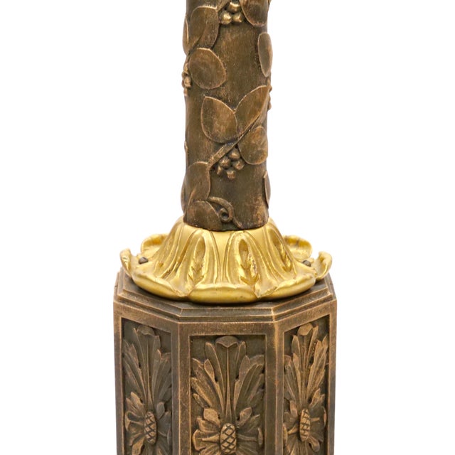 Gilt-Bronze & Carved Wood Floor Lamp, Made in Italy, Mid-to-Late 19th Century For Sale - Image 15 of 16