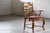 Vintage Brutalist Oak Razorblade Red Striped Armchair attributed to H. Kjærnulf, 1960s For Sale - Image 4 of 18