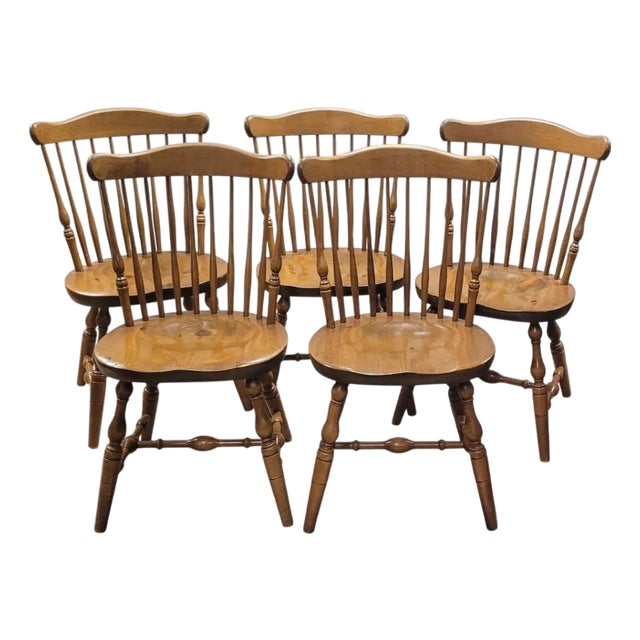 5 S Bent Brothers Colonial Pine Windsor Chairs For Sale