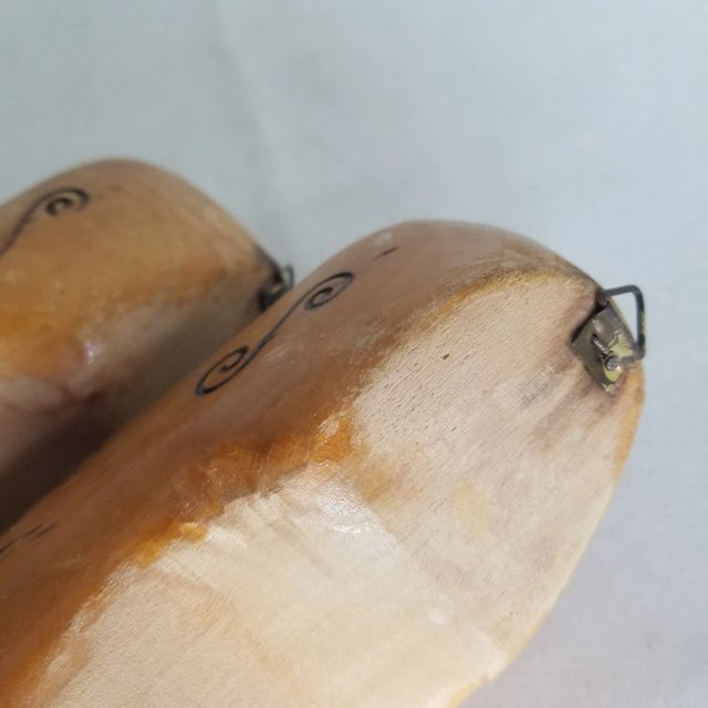Pair of 1950s Wooden Shoes For Sale - Image 9 of 10