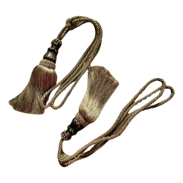 Victorian Gold Rope & Tassel Curtain Fastener For Sale