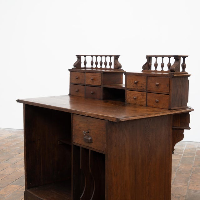 1900 - 1909 Oak Pharmacy Counter, 1900 For Sale - Image 5 of 10