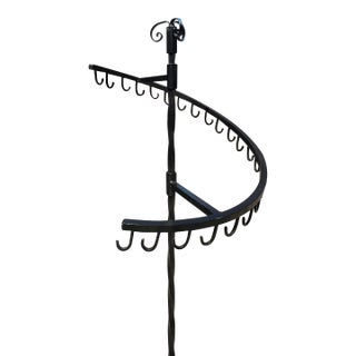 Antique Wrought Iron Department Store Clothing Rack For Sale