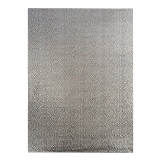 Modern Gray Thumbprint Rug For Sale