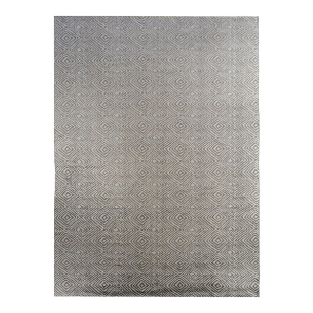 Modern Gray Thumbprint Rug For Sale