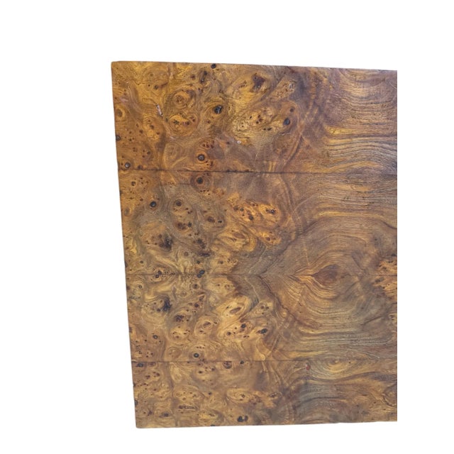 Wood American Burl-Walnut Veneer Low Table, Moroccan Inspired Design. For Sale - Image 7 of 8