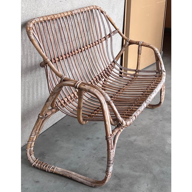 Vintage Mid-Century Modern Rattan and Bamboo Love Seat or Sofa, 1960s For Sale - Image 18 of 18