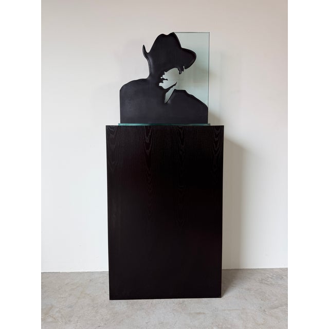 1990's Vintage Robert's for Ancoa Cowboy Art Glass Sculpture For Sale - Image 4 of 15