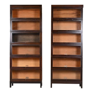 Antique Globe Wernicke Mahogany Six-Stack Barrister Bookcases, Circa 1890s For Sale