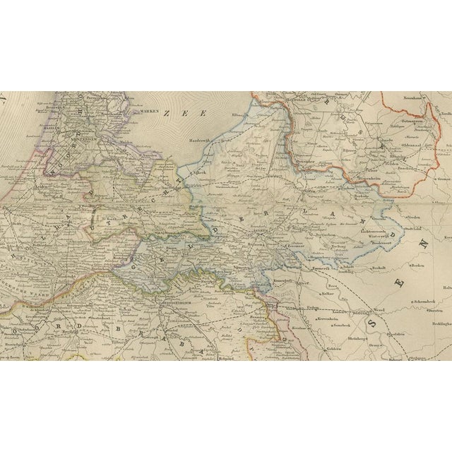 Late 19th Century Map of the Netherlands with Insets of Amsterdam and Arnhem, 1876 For Sale - Image 5 of 11