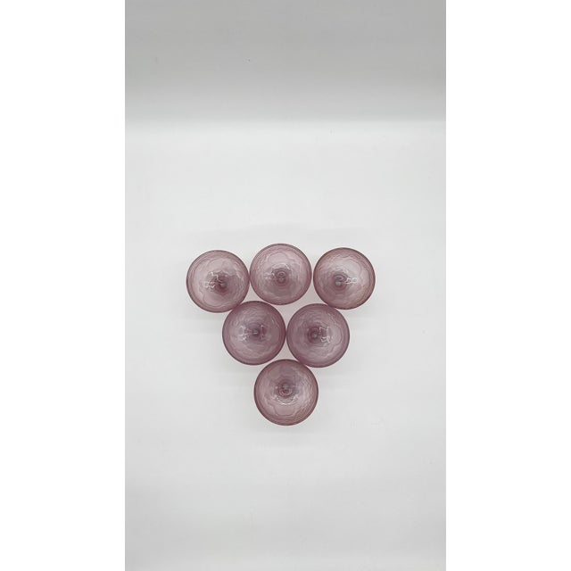 Vintage Art Deco Pink Glass Fruit Bowls, 1950s, Set of 6 For Sale - Image 4 of 7