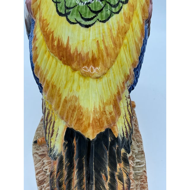 Light Yellow Abigails Italy Hand-Painted Porcelain Pheasant Figurine – Large Colorful Bird For Sale - Image 8 of 13