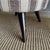 Textile Pair of Striped Off-white, Gray Vintage Turkish Rug Ottomans For Sale - Image 7 of 8