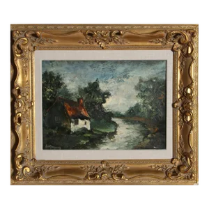 Marcel Bouyeron, Bord l'Yerre De Seine, Oil Painting