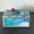 Folk Art Mid-Century Mosaic Trinket Box With Mouth Blown Art Glass Bird Detail For Sale - Image 3 of 11