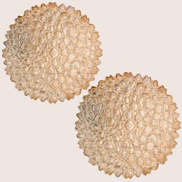 Small Round Clear Textured Glass Wall Light from Limburg, 1970 For Sale - Image 6 of 14